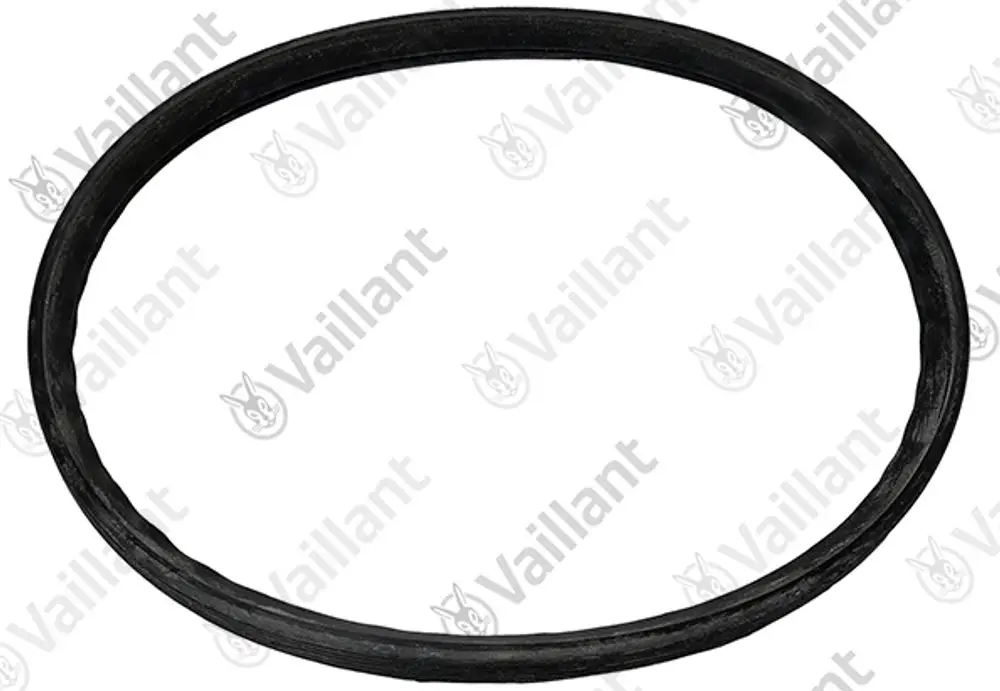 Schwarzer Lippendichtring von Vaillant, kreisförmig, aus EPDM-Material. Geeignet für verschiedene Systeme.
